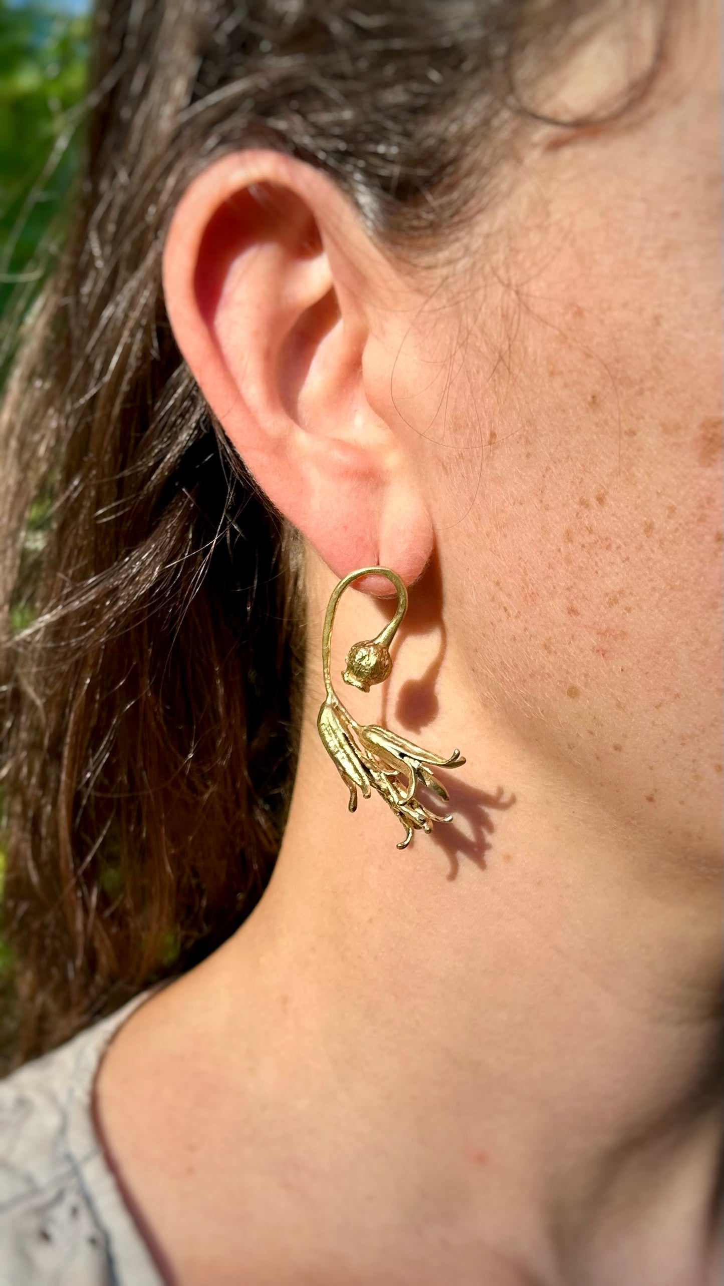 Eden Earrings, Bronze