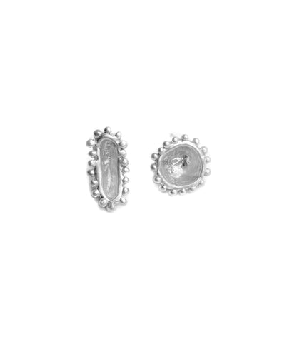 Mismatched Cell Stud Earrings, Silver